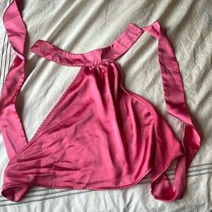 NEVER WORK PINK HALTER TOP!